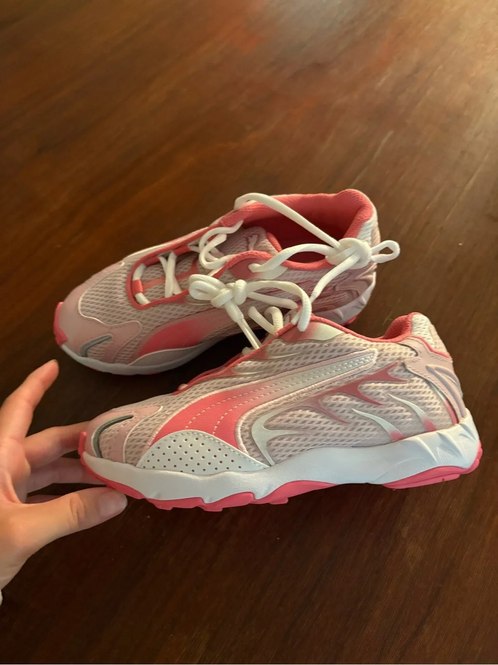 Puma Kids Pink and White Athletic Sneakers